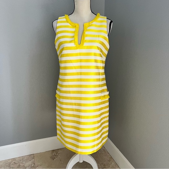 Badgley Mischka Dresses & Skirts - Badgley Mischka Yellow and White Striped Mini Dress